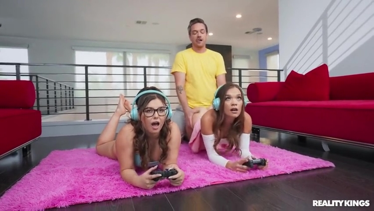 Katie Kush, Leana Lovings- Gamer Girls Compete For Cock_main_thumbnail